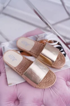 Złote Damskie Klapki Mindset