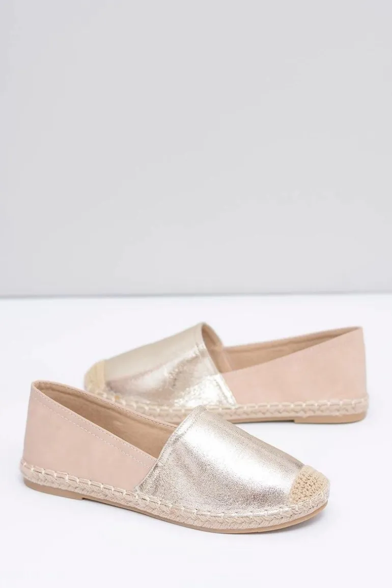 Złote Damskie Wsuwane Espadryle Paoli